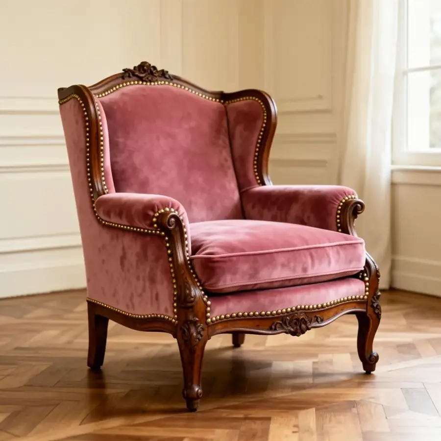 Fauteuil ancien restauré et retapissé