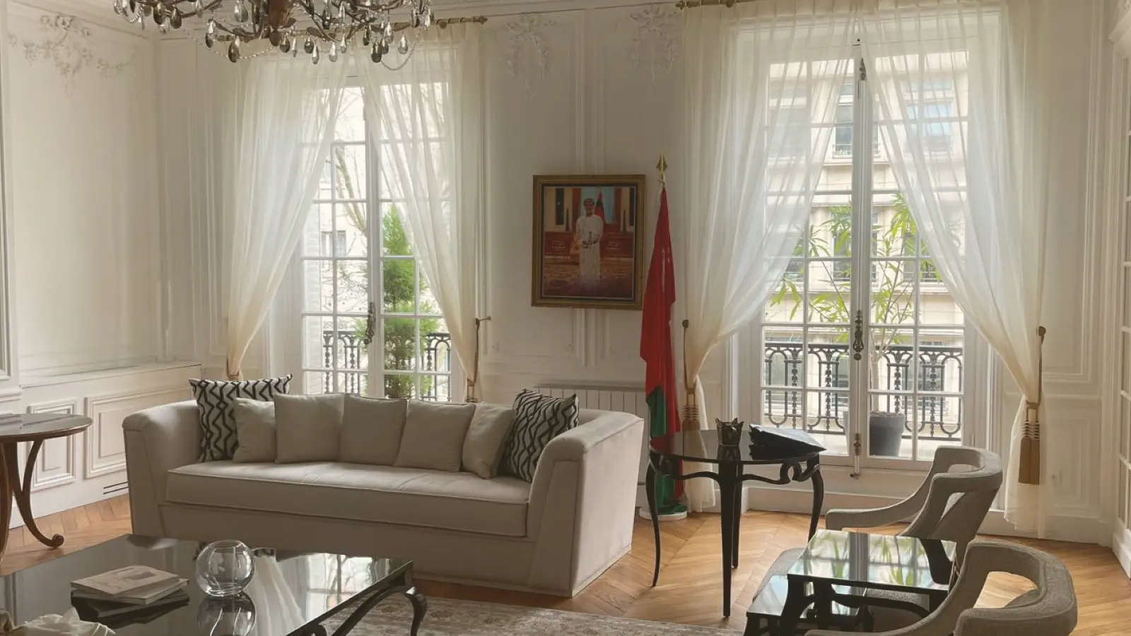 Voilages sur mesure — salon haussmannien